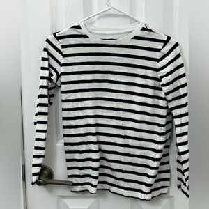 Black and White Striped Long Sleeve Shirt